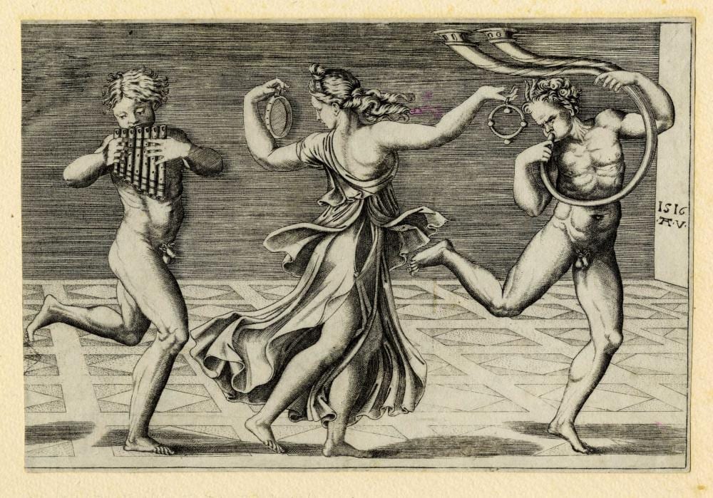 Agostino Veneziano comparable auction result: agostino veneziano fauno e menade danzanti 1516
