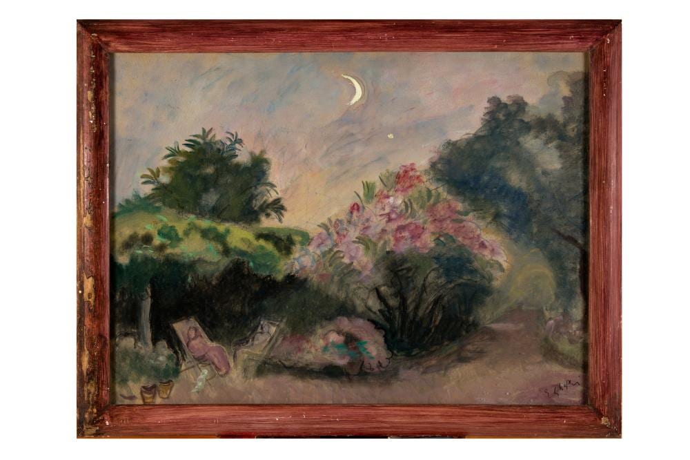 Elisabeth Chaplin comparable auction result: elisabeth chaplin il giardino di sera 1950