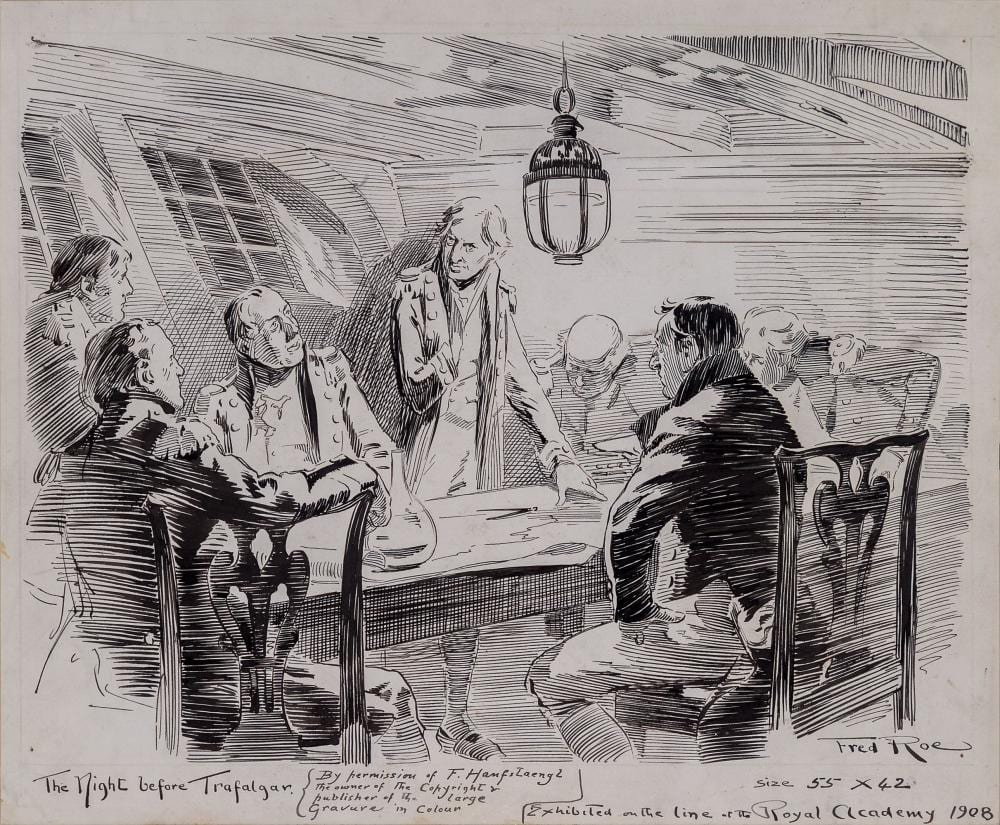 fred roe 1864 1947 the night before trafalgar etc · Charles Miller Ltd · 2023-11-14 Fred Roe comparable auction result: fred roe 1864 1947 the night before trafalgar etc