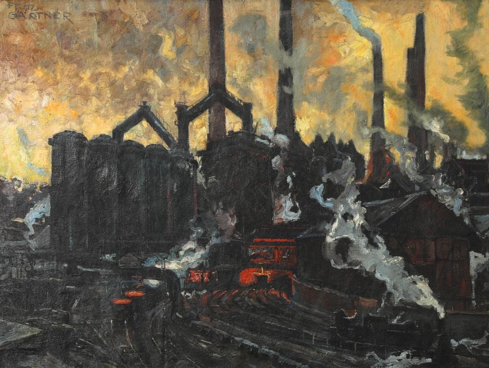 Fritz Gärtner comparable auction result: fritz g rtner industrial landscape with steelworks