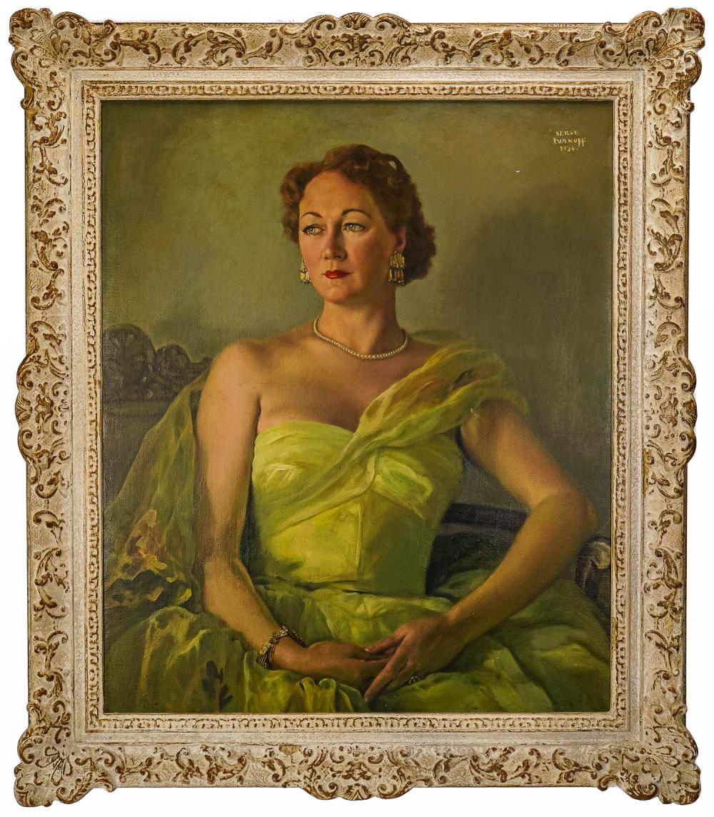 Serge Ivanoff comparable auction result: serge ivanoff ru 1893 1983 portrait of a woman in green