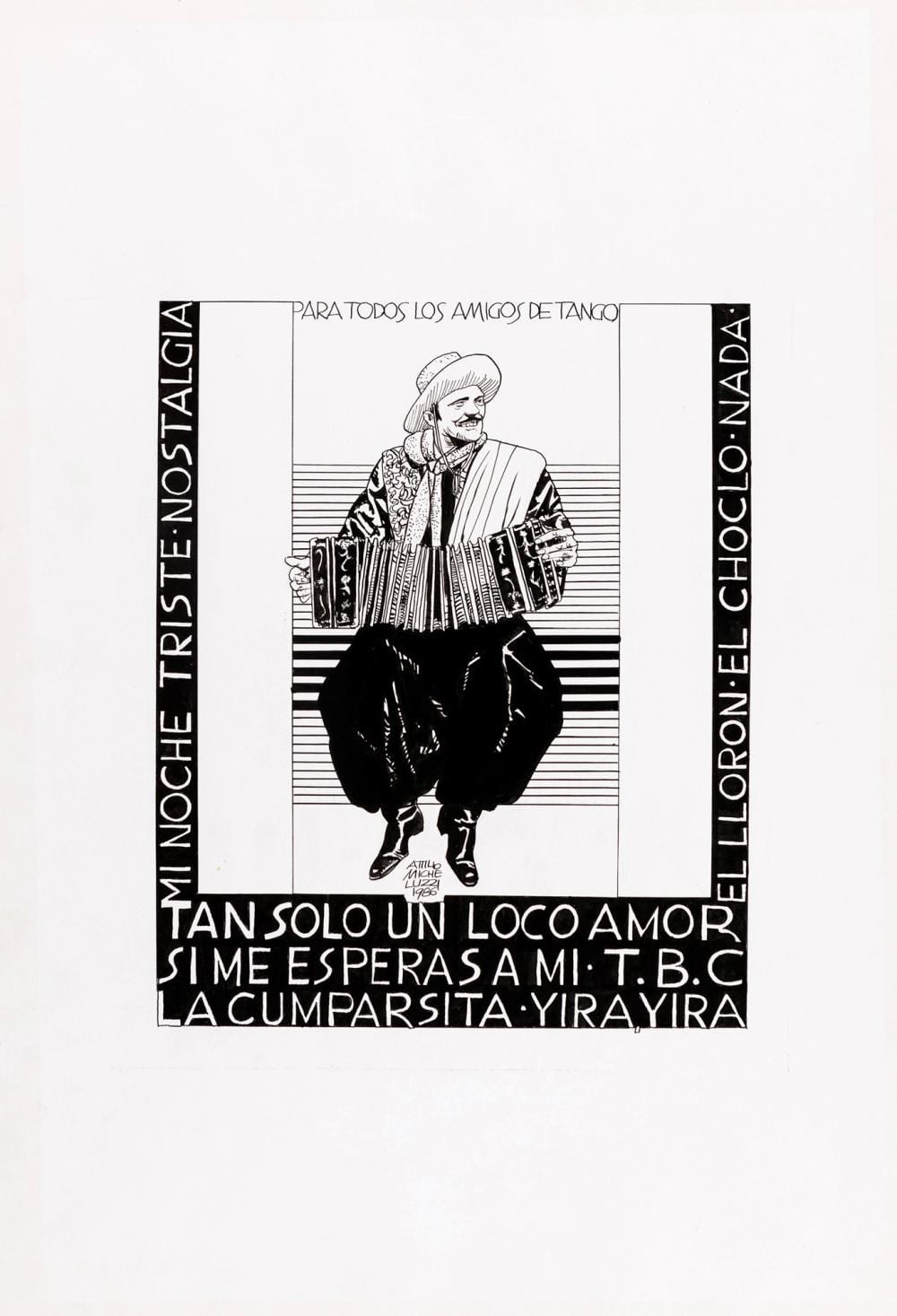 Attilio Micheluzzi comparable auction result: attilio micheluzzi tango mi noche triste 1986