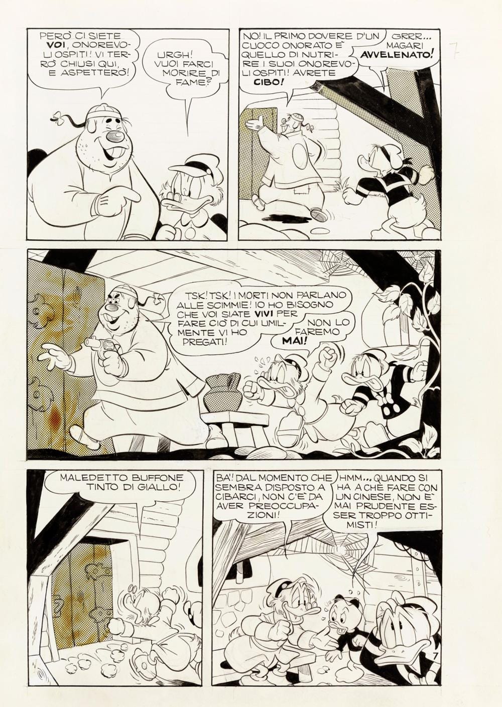 Giovan Battista Carpi comparable auction result: giovan battista carpi paperino e l isola delle scimmie afflitte 1958