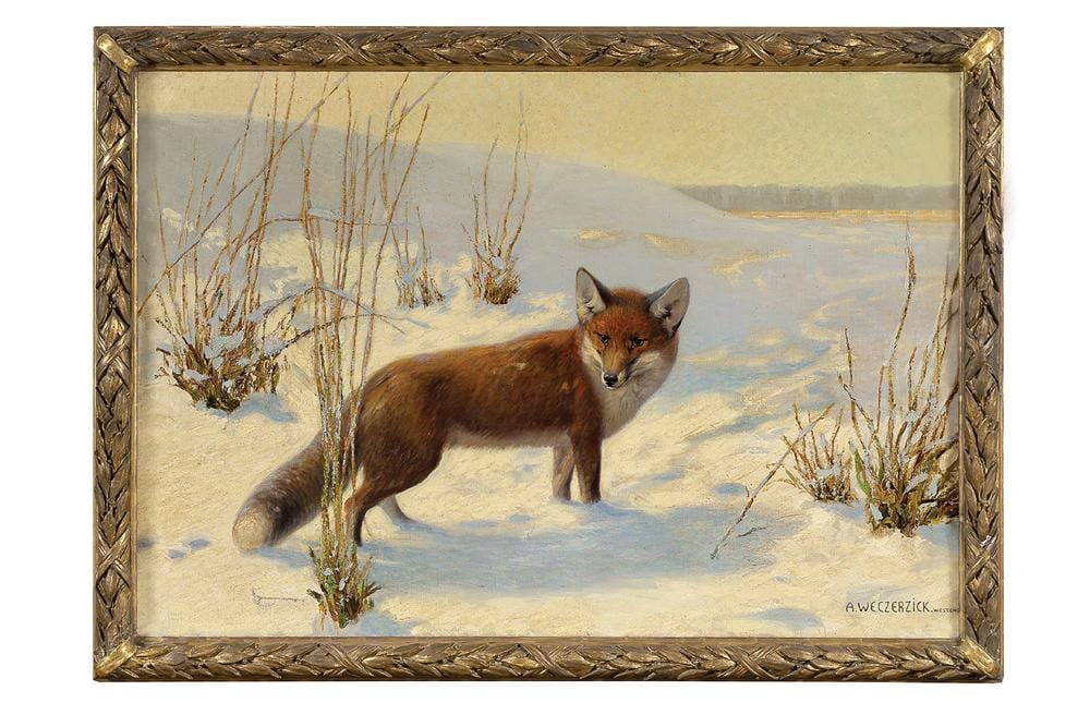 Alfred Weczerzick comparable auction result: alfred weczerzick 1864 1952 renard dans la neige