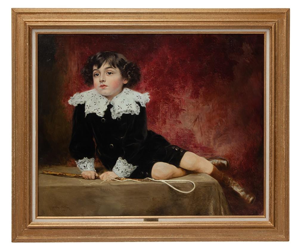 Alexis Vollon comparable auction result: alexis vollon l enfant a la cravache oil
