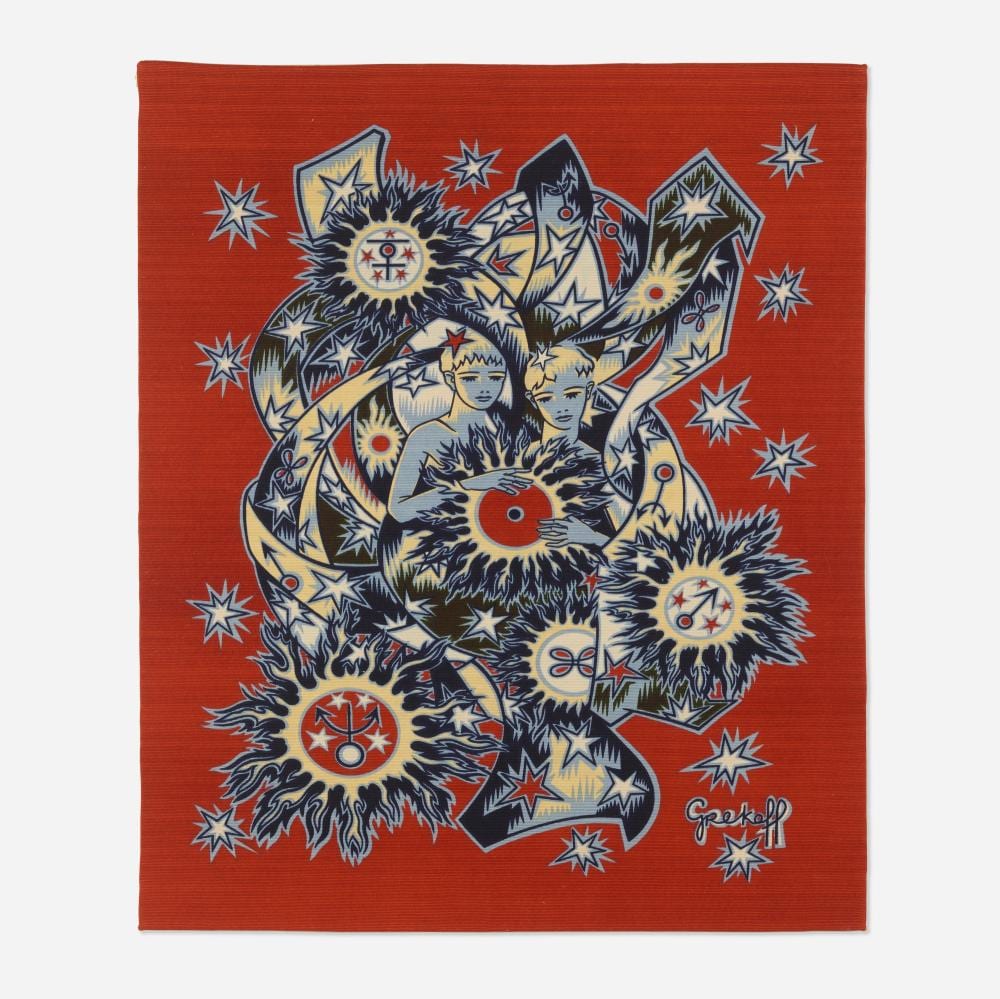 Elie Grekoff comparable auction result: elie grekoff les gemeaux tapestry