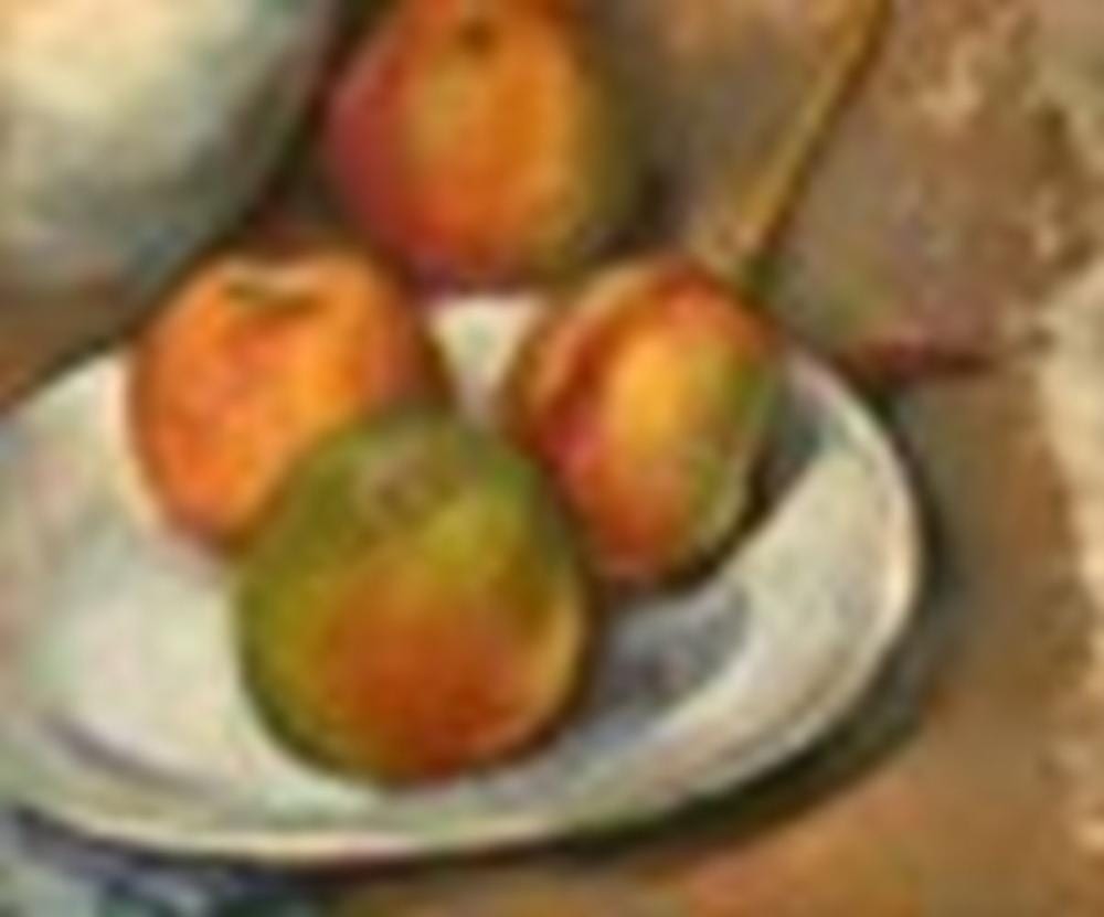 Paul Cezanne (1839-1906) Quatre pommes et un couteau oil on canvas 8 ¾ x 10 comparable sale