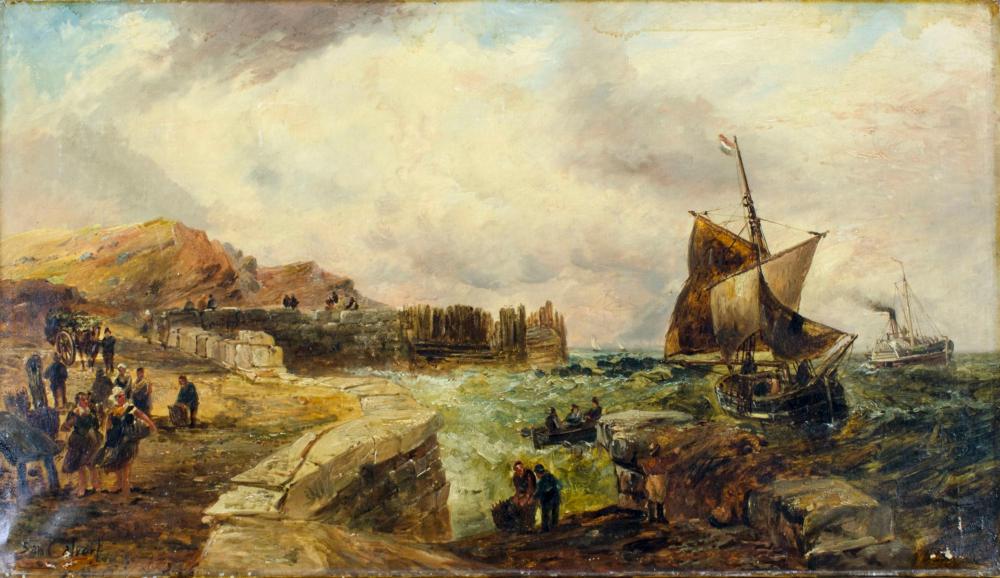 Samuel Calvert comparable auction result: samuel calvert uk 1828 1913 oil painting antique