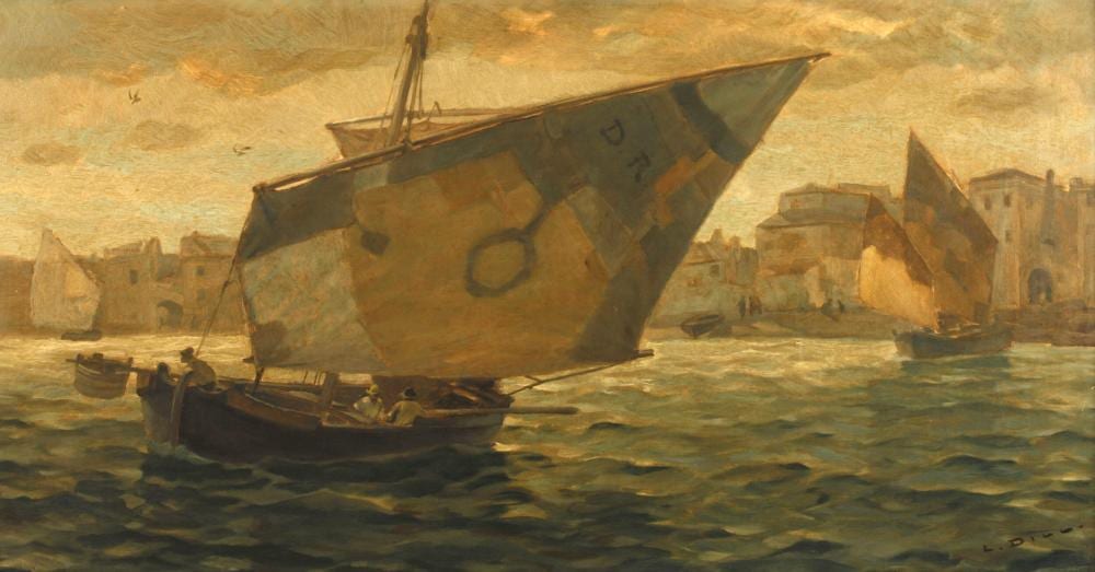 Ludwig Dill comparable auction result: ludwig dill fischerboot