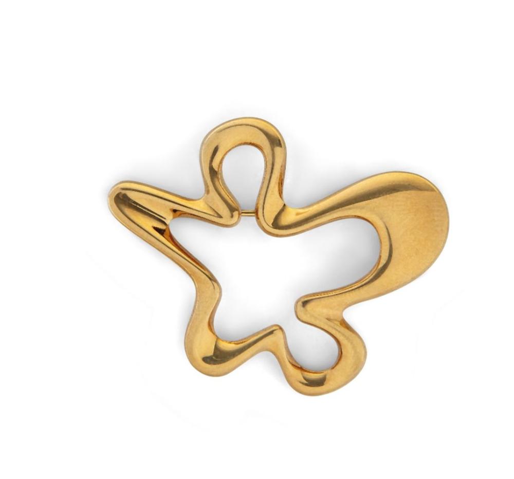 Henning Koppel (1918-1981) for Georg Jensen 18ct gold 'Splash' brooch design number 1321A, in original case, circa 1970 sold by Roseberys, lot 252 — auction record photograph