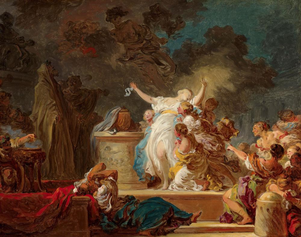 Jean-Honoré FRAGONARD Grasse, 1732 - Paris, 1806 Un sacrifice antique, dit Le sacrifice au Minotaure Toile comparable sale