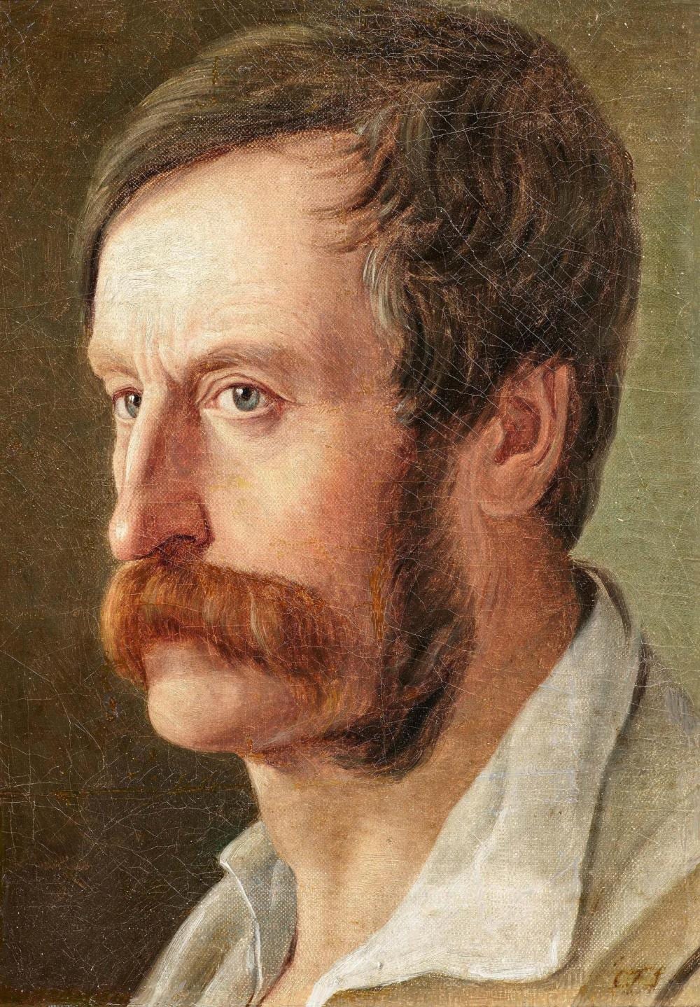 Karl Friedrich Lessing comparable auction result: karl friedrich lessing portrait of a gentleman with a moustache