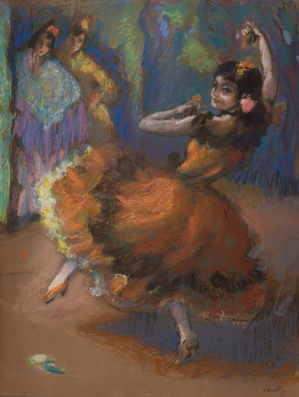 Ricardo Canals Llambí comparable auction result: ricardo canals llamb barcelona 1876 1931 dancer mixed media on paper signed in the lower right hand corner
