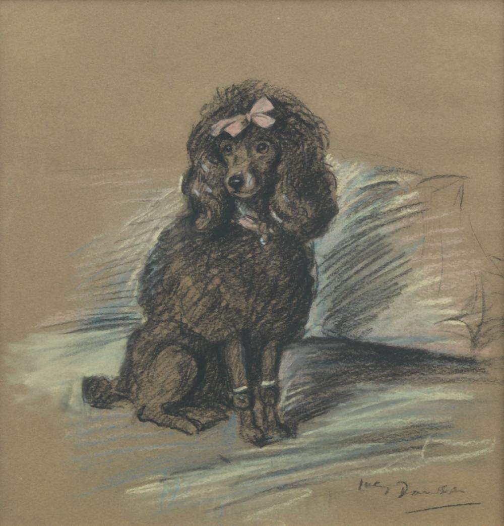 Lucy Dawson comparable auction result: lucy dawson british 1875 1954 poodles each 25 x 22 5cm 9 13 16 x 8 7 8in 2