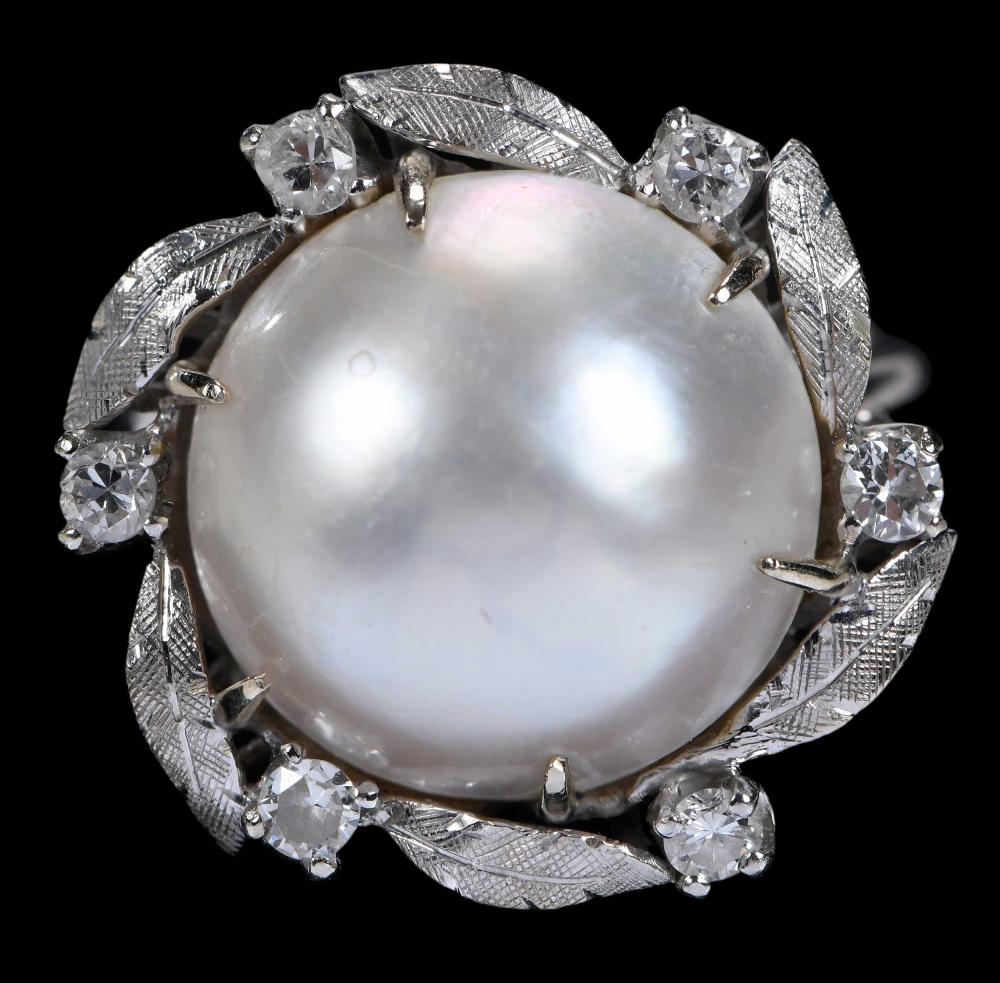 18kt. Antique Mabe Diamond Ring sold by Brunk Auctions, lot 819 — auction record photograph