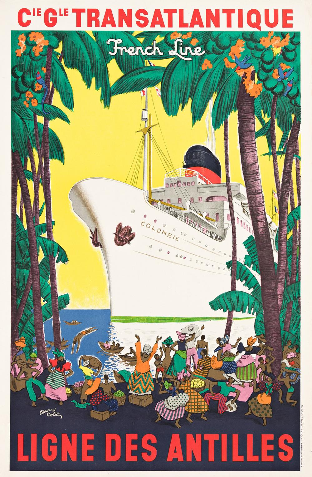 Edouard Collin comparable auction result: edouard collin 1906 1983 french line ligne des antilles 1950 39 x25 inches 99 x65 cm