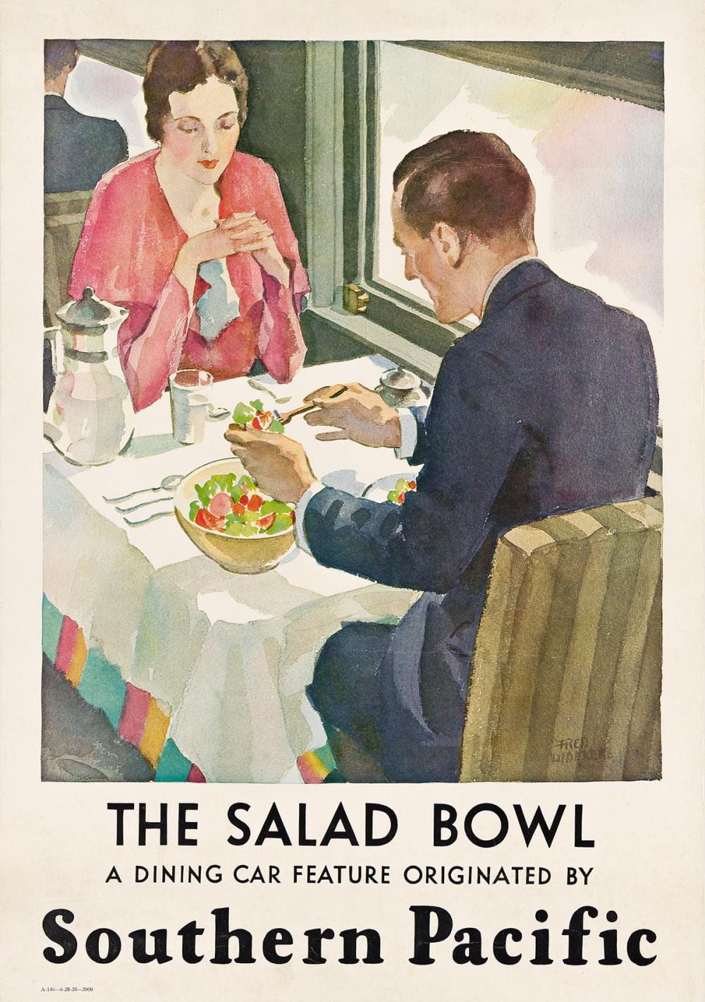 Fred Ludekens comparable auction result: fred ludekens 1900 1982 the salad bowl southern pacific 1930 23x16 inches 58 x40 cm