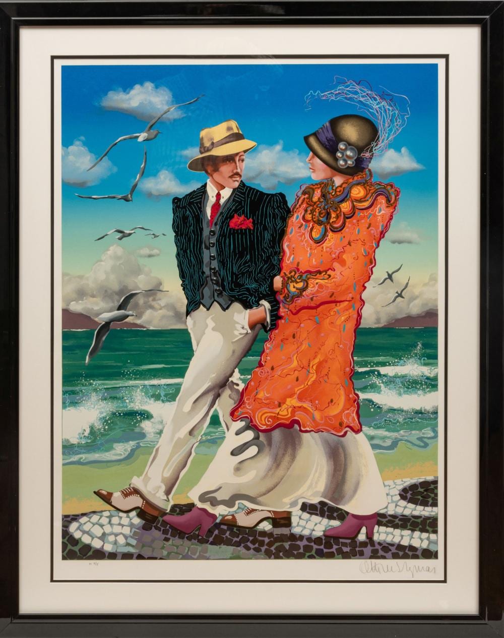 Otto Aguiar comparable auction result: otto aguiar brazilian 1938 2006 screenprint in colors ca 1993 miami beach h 36 75 w 24