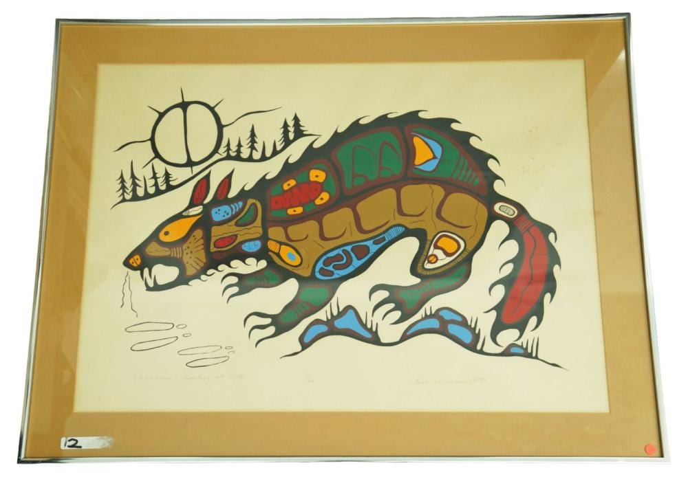 Saul John Williams comparable auction result: saul williams wolverine hunting color serigraph
