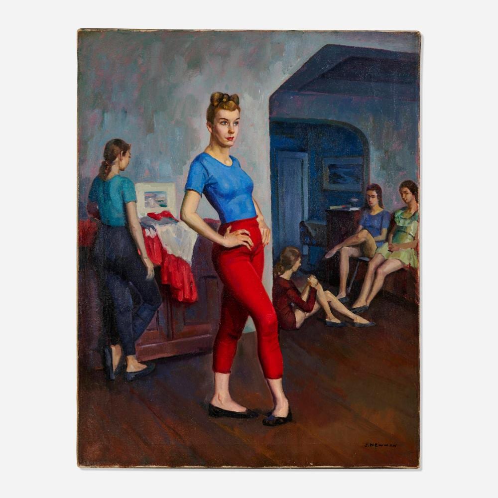 Joseph Newman, Dance Class sold by Rago Arts and Auction Center, lot 280 — auction record photograph