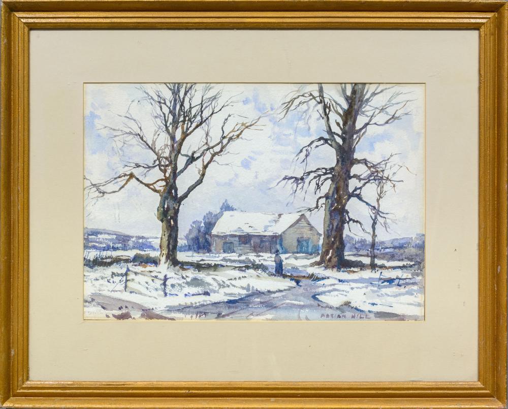 Adrian Hill comparable auction result: adrian hill british 1895 1977 watercolour winter landscape signed 31 x 45