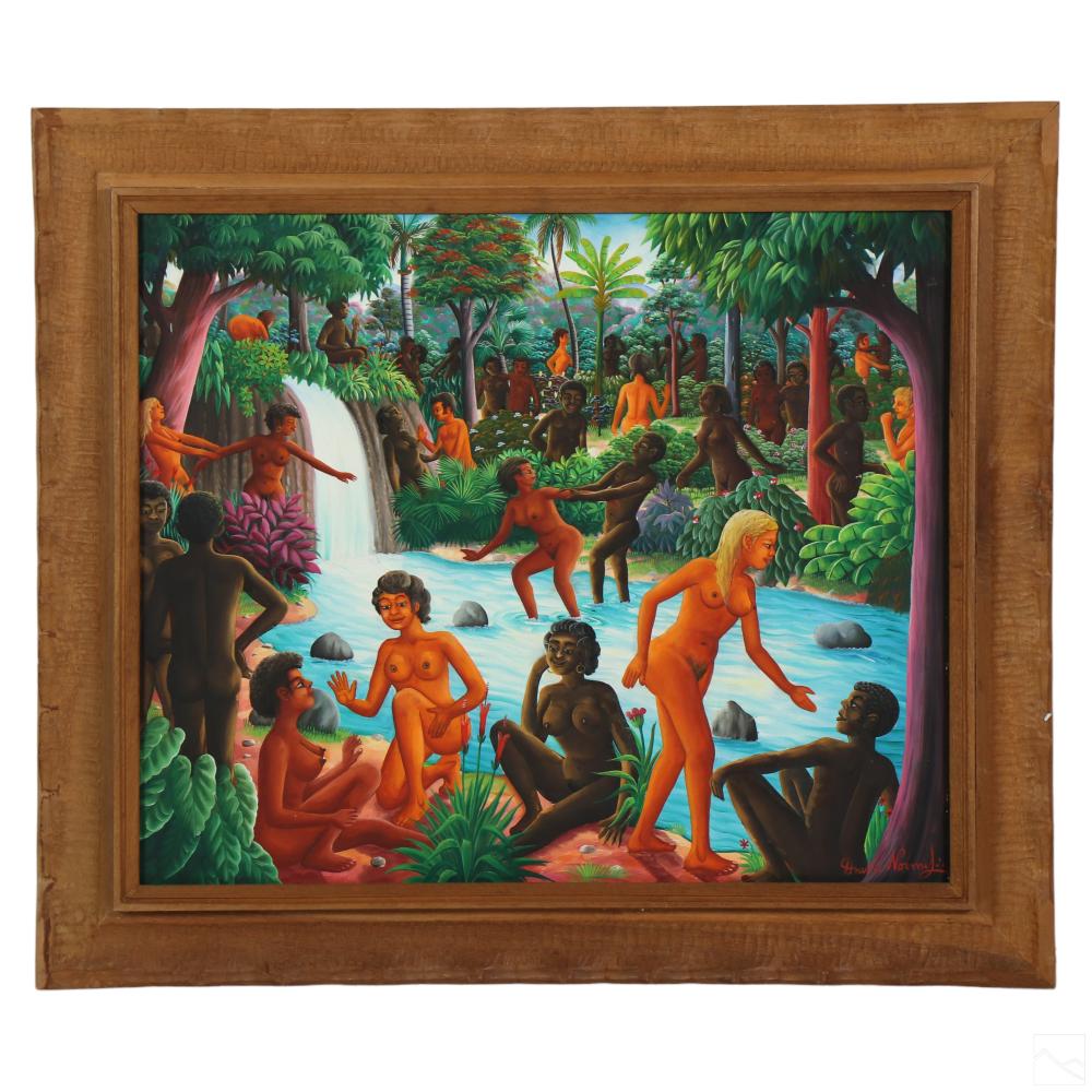 Andre Normil comparable auction result: andre normil 1934 2014 haitian folk nude painting