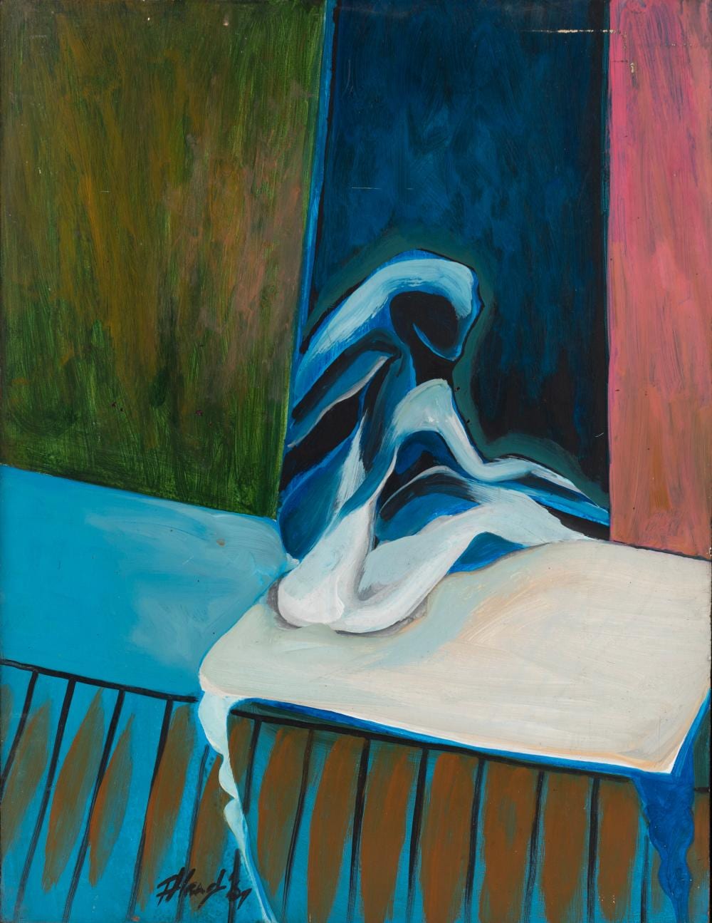 John Aland comparable auction result: john aland 1937 2005 untitled figure in room acrylic on board signed lower left aland 67 61 x 46cm 63 x 50cm overall