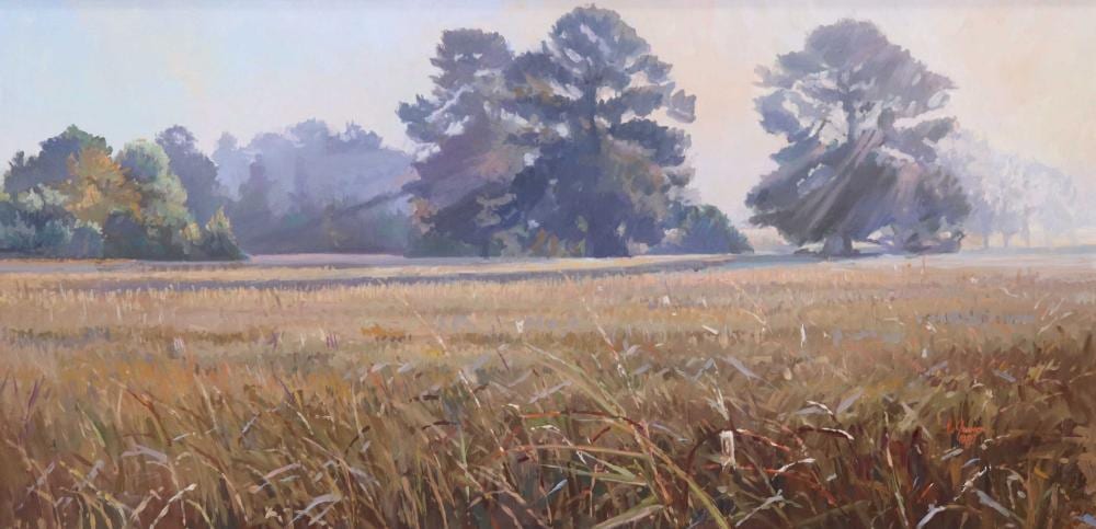 Lee Jamison comparable auction result: lee jamison b 1957 gossamer light 24 x 48