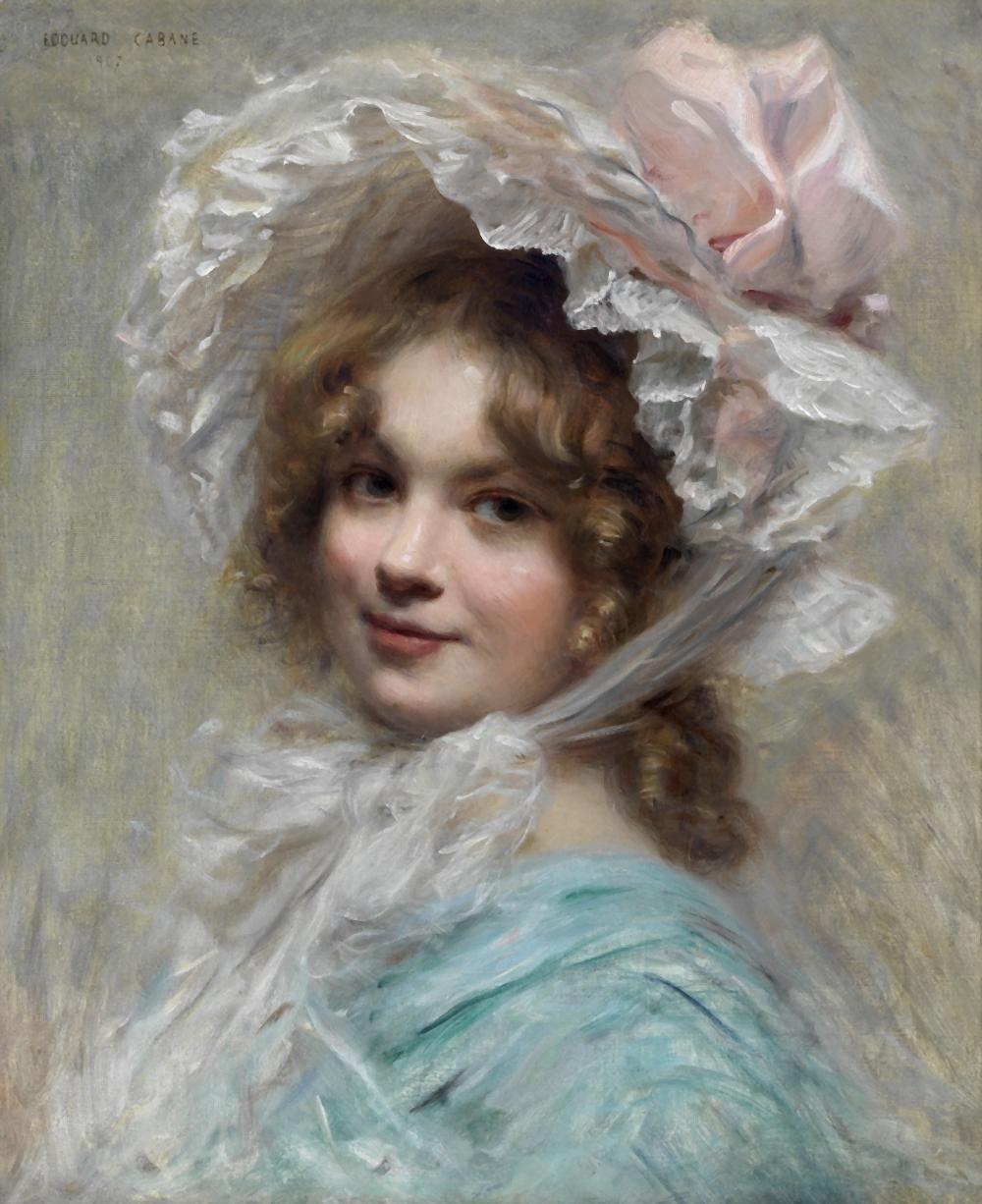 Edouard Cabane comparable auction result: edouard cabane french 1857 1942 the pink bonnet