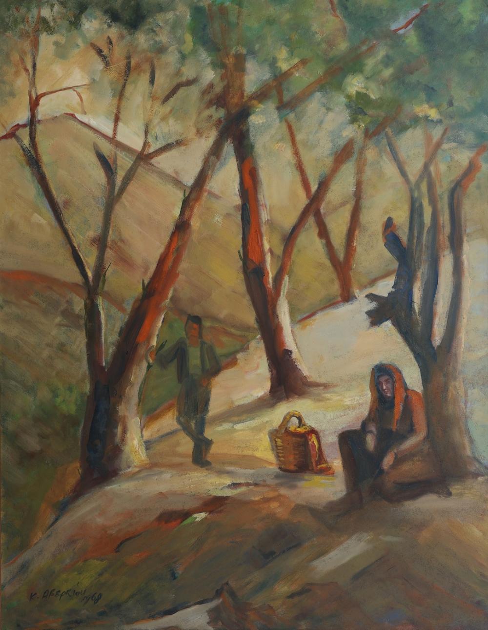 costas averkiou 1917 1981 in the forest · Psatharis Auctions · 2023-11-29 Kostas Averkiou comparable auction result: costas averkiou 1917 1981 in the forest