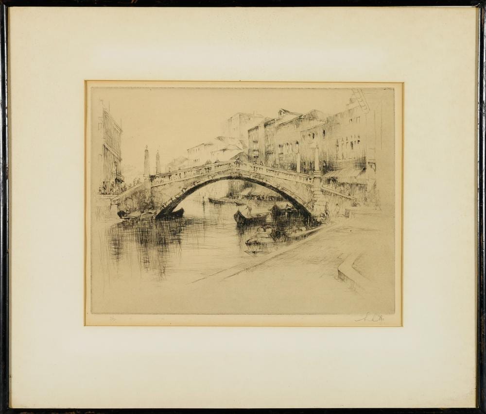 Sidney Mackenzie Litten comparable auction result: sidney mackenzie litten british 1887 1934 ponte conarregio venice etching