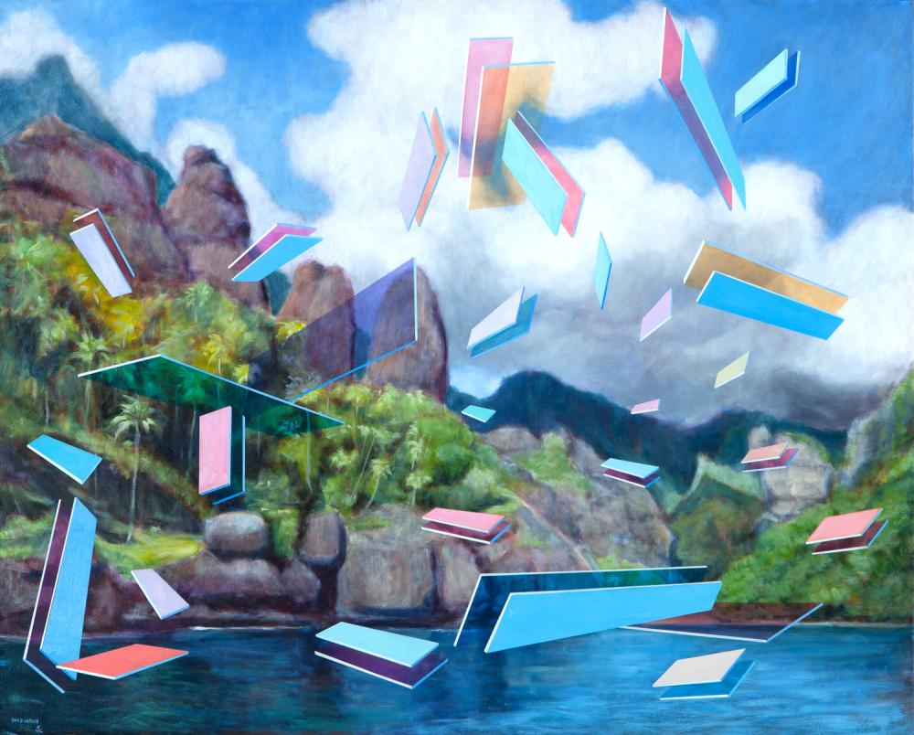 David Ledger comparable auction result: david ledger aerial geography oil on linen