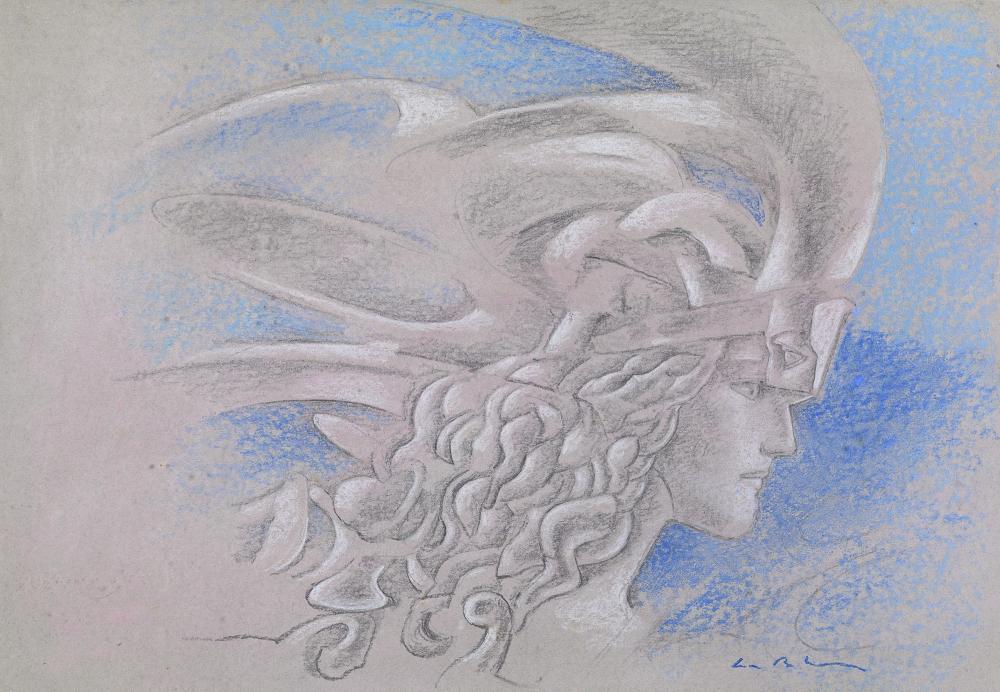 Nino La Barbera comparable auction result: charcoal and pastels by nino la barbera