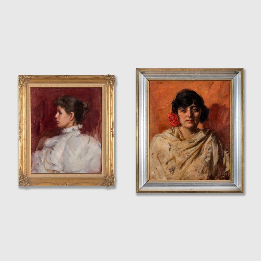 John Longstaff comparable auction result: john longstaff 1861 1941 a pair of portraits portrait of mrs r c broomfield 1890 portrait of a lady