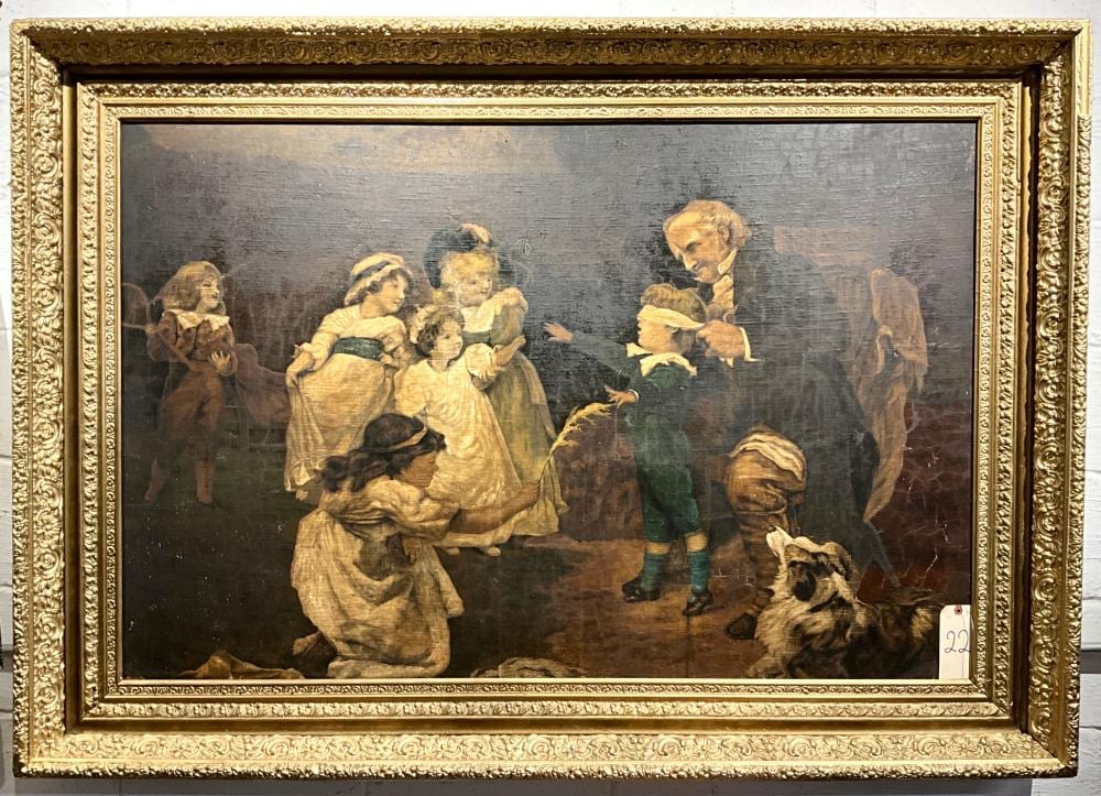 Frederick Morgan comparable auction result: frederick morgan 1847 1927 blind man s bluff oil painting on canvas