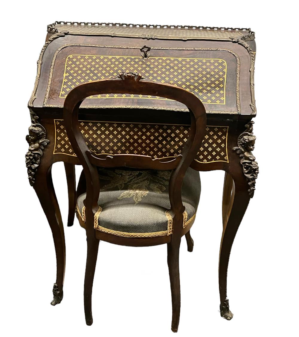 Antique Secretary Desk & Chair. sold by Direct Auction Galleries, Inc., lot 623 — auction record photograph
