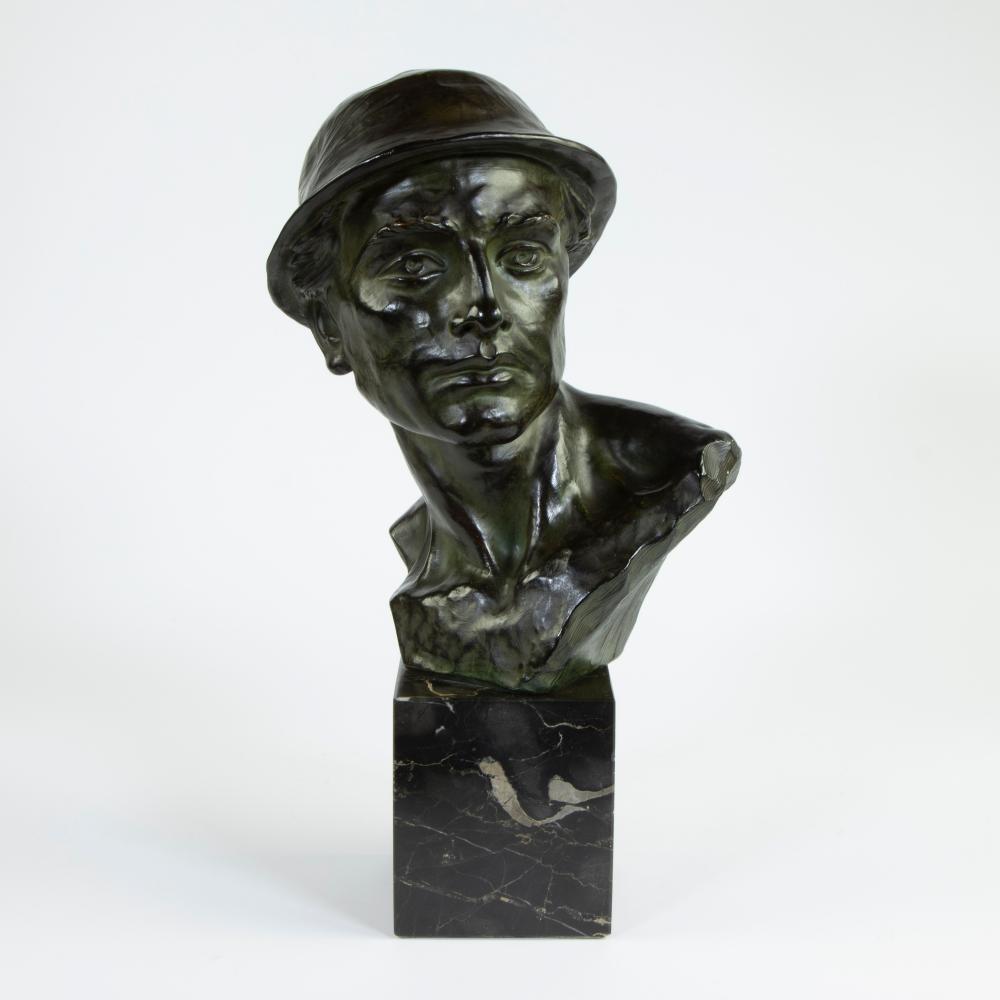 Johannes Dommisse comparable auction result: johannes dommisse 1878 1955 patinated plaster of a miner signed