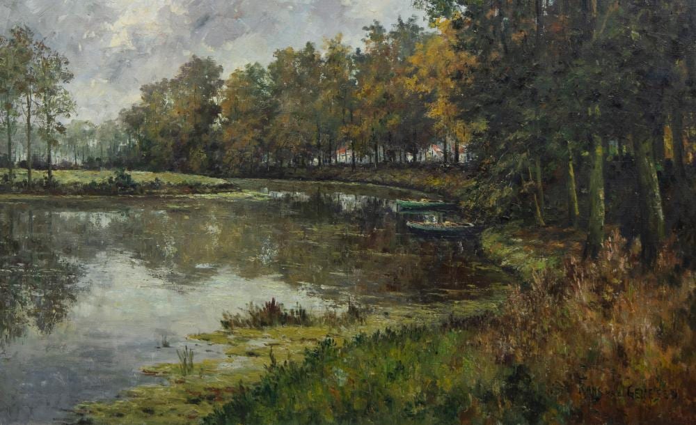 Franz VAN GENESEN comparable auction result: franz van genesen 1887 1945 oil on canvas river landscape signed