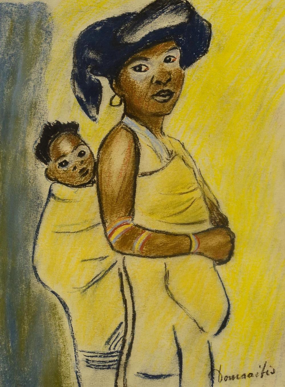 Pranas Domsaitis comparable auction result: pranas domsaitis sa 1880 1965 pastel mother child signed 35 x 26