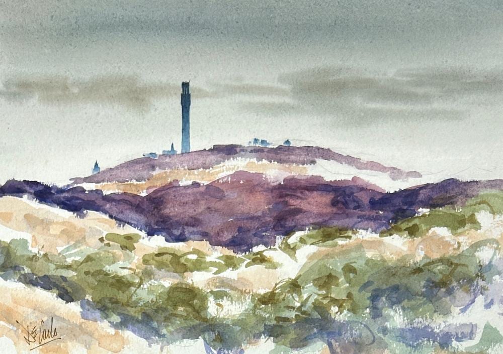 Charles De Carlo comparable auction result: charles de carlo 1911 2003 distant monument watercolor 11 1 2 x 17 sight 19 x 24 framed