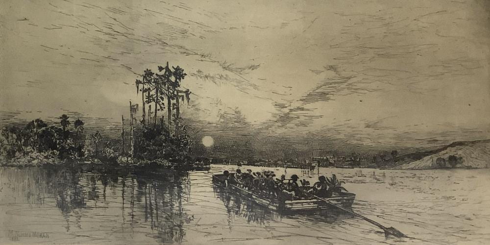 Mary Nimmo Moran comparable auction result: c 1882 mary nimmo moran etching on paper