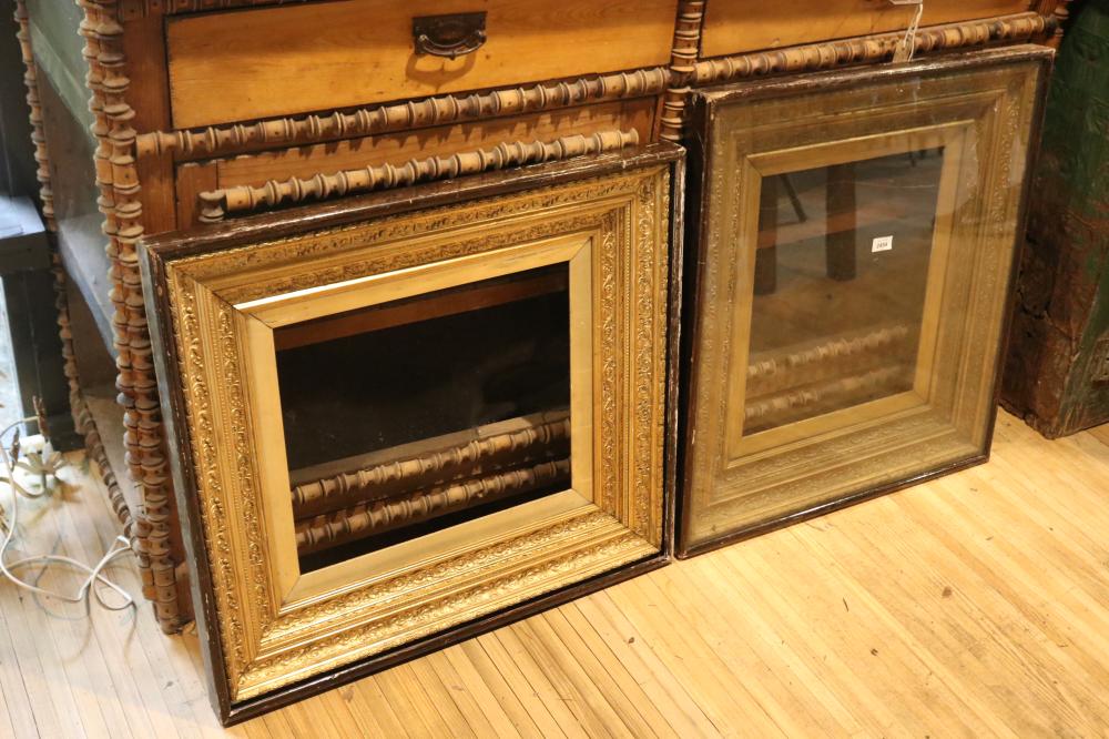 Pair antique picture frames, one missing glass, approx 74cm x 67cm (2) sold by Vickers & Hoad, lot 2454 — auction record photograph