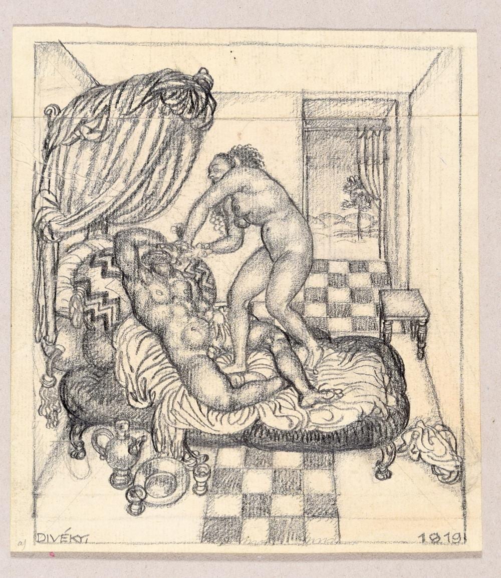 2 drawings · Arenberg Auctions · 2023-12-14 József Divéky comparable auction result: 2 drawings