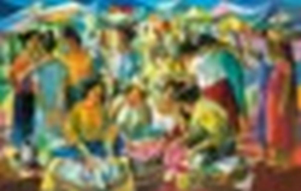 Vicente Silva Manansala (1910-1981) - Tiangge (Market Scene) comparable sale