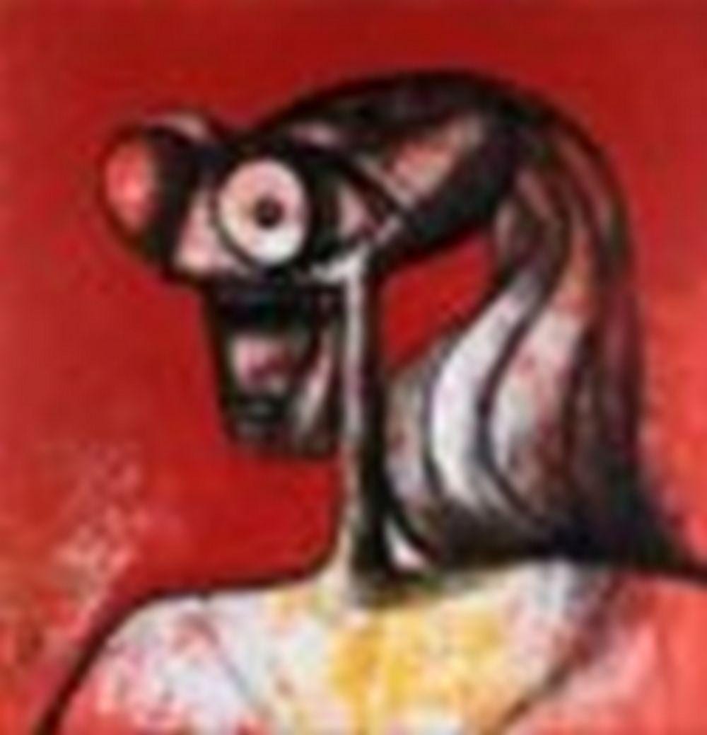 George Condo (B. 1957) - Red Screaming Woman comparable sale
