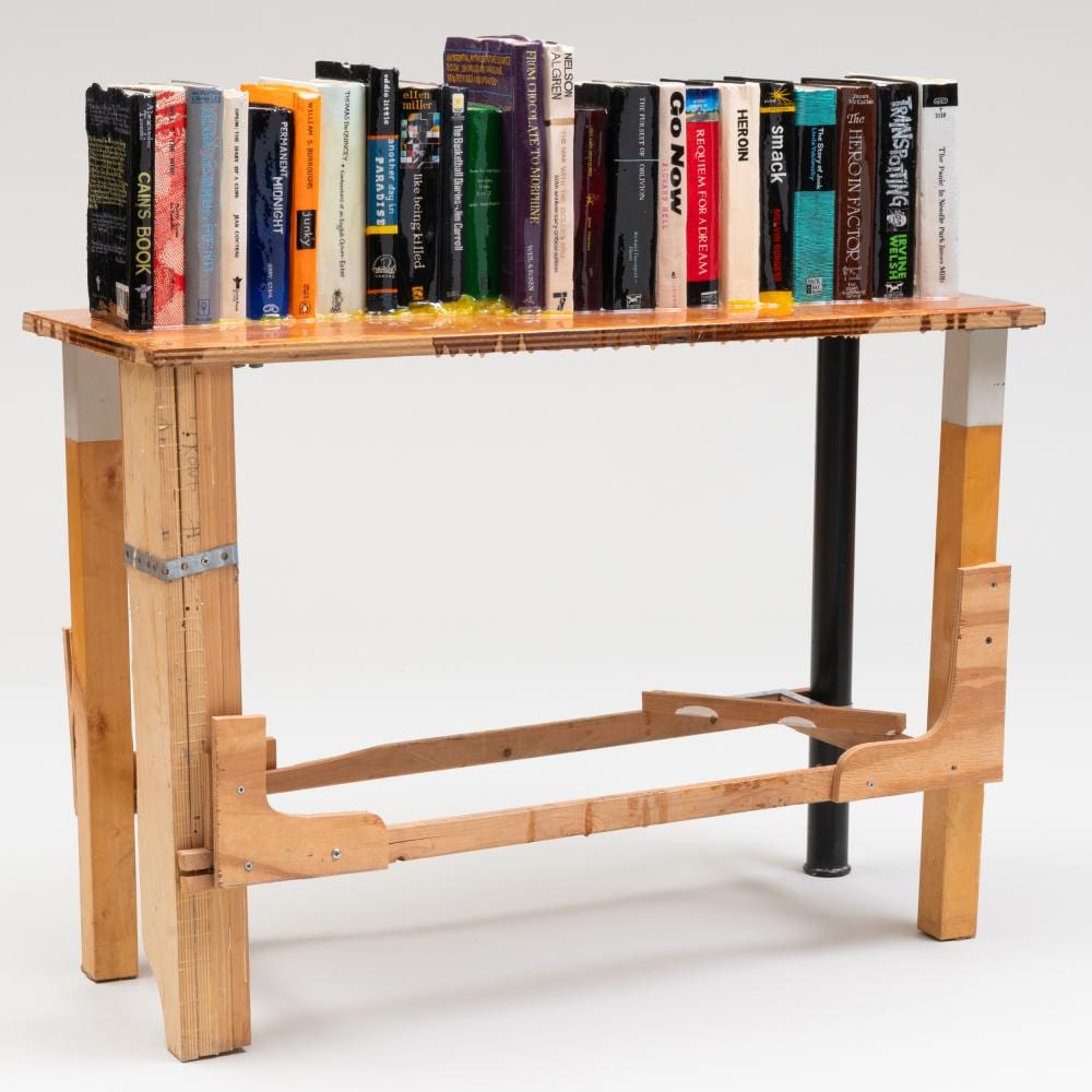 Justin Lieberman comparable auction result: justin lieberman b 1977 heroin bookshelf