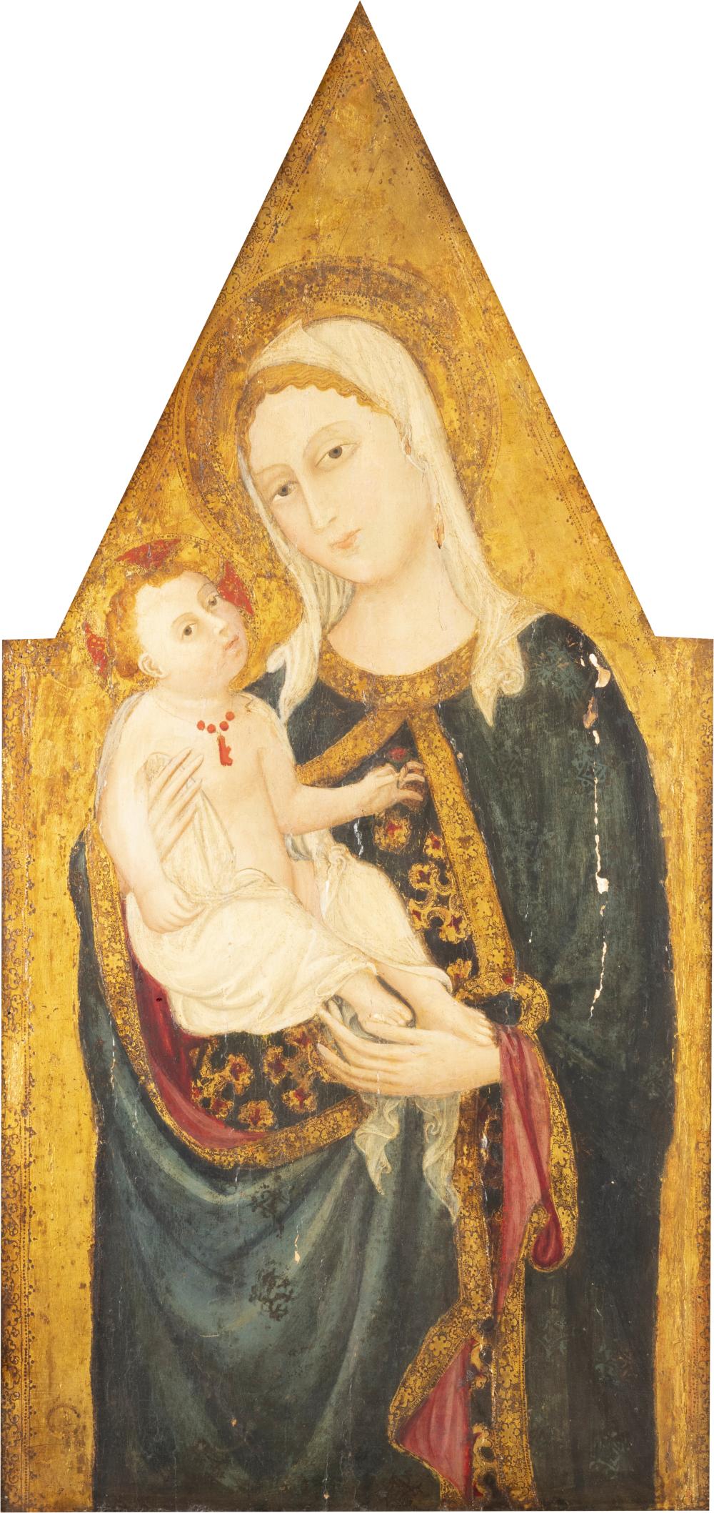 Bicci di Lorenzo comparable auction result: bicci di lorenzo attr madonna mit kind zentrales altarfl gelgem lde