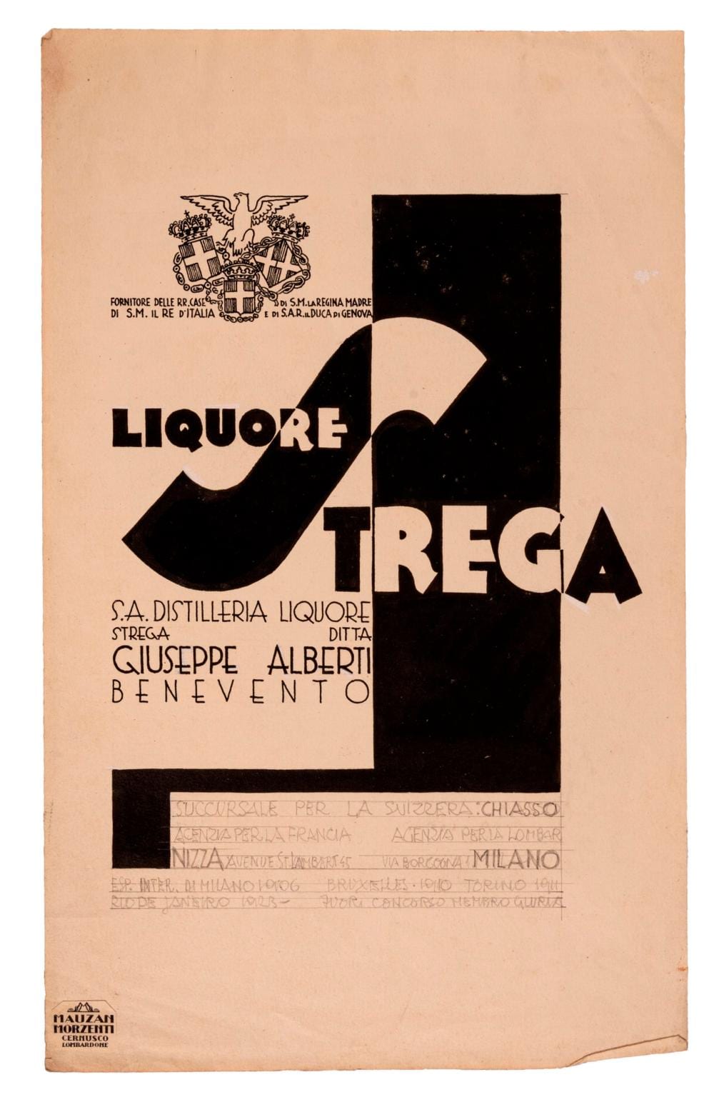 Erberto Carboni comparable auction result: erberto carboni liquore strega