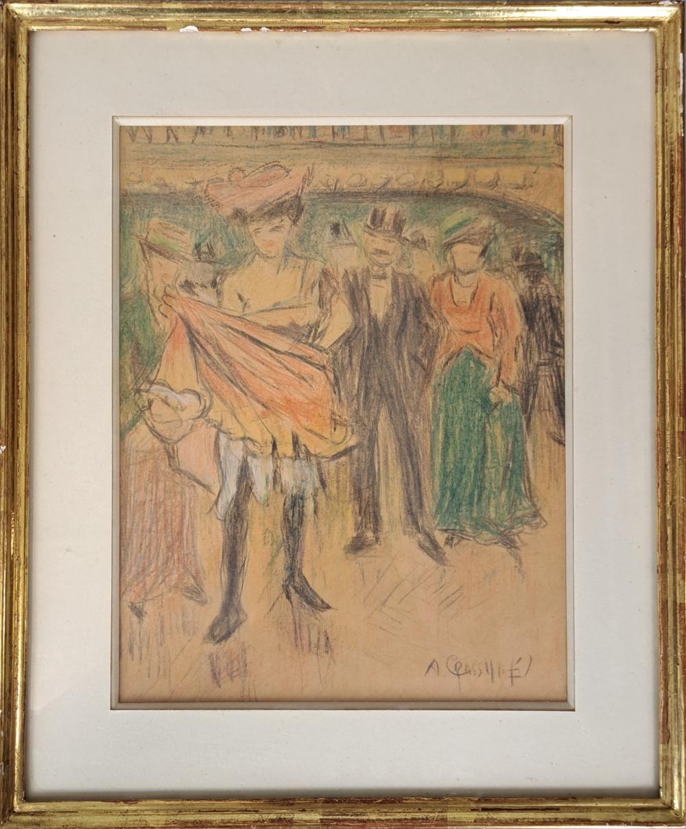Augustin Grass-Mick comparable auction result: augustin grass mick france 1873 1963 jane avril au bal tabarin vers 1900 crayon gras sur pap