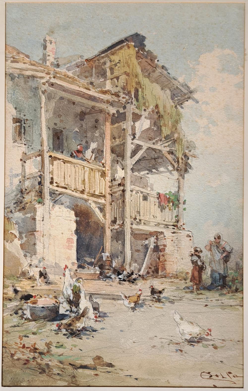 Emmanuel Costa comparable auction result: emmanuel costa 1833 1921 ferme anim e aquarelle sign en bas droite 39 5 x 25 cm